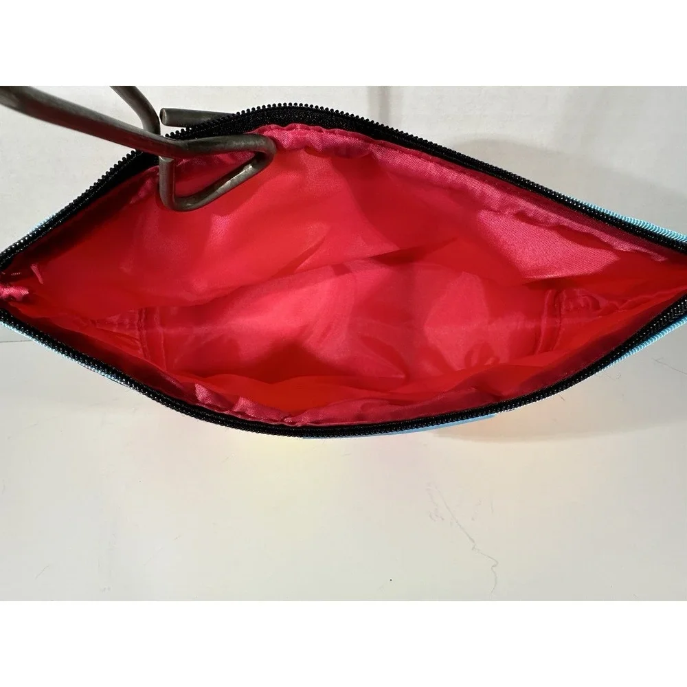 Clinique Cosmetic Pouch – Multicolor Striped Makeup Bag Chic Colorful